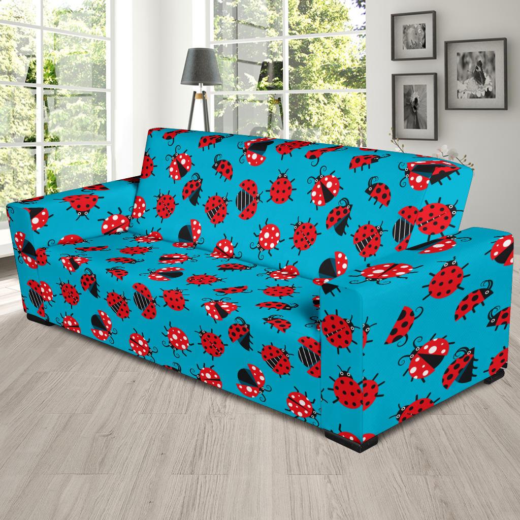 Ladybug Action Print Pattern Sofa Slipcover-JTAMIGO.COM