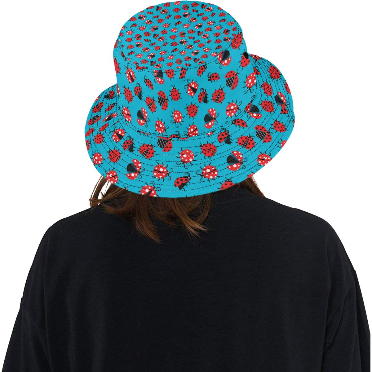 Ladybug Action Print Pattern Unisex Bucket Hat