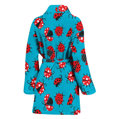 Ladybug Action Print Pattern Women Bath Robe-JTAMIGO.COM