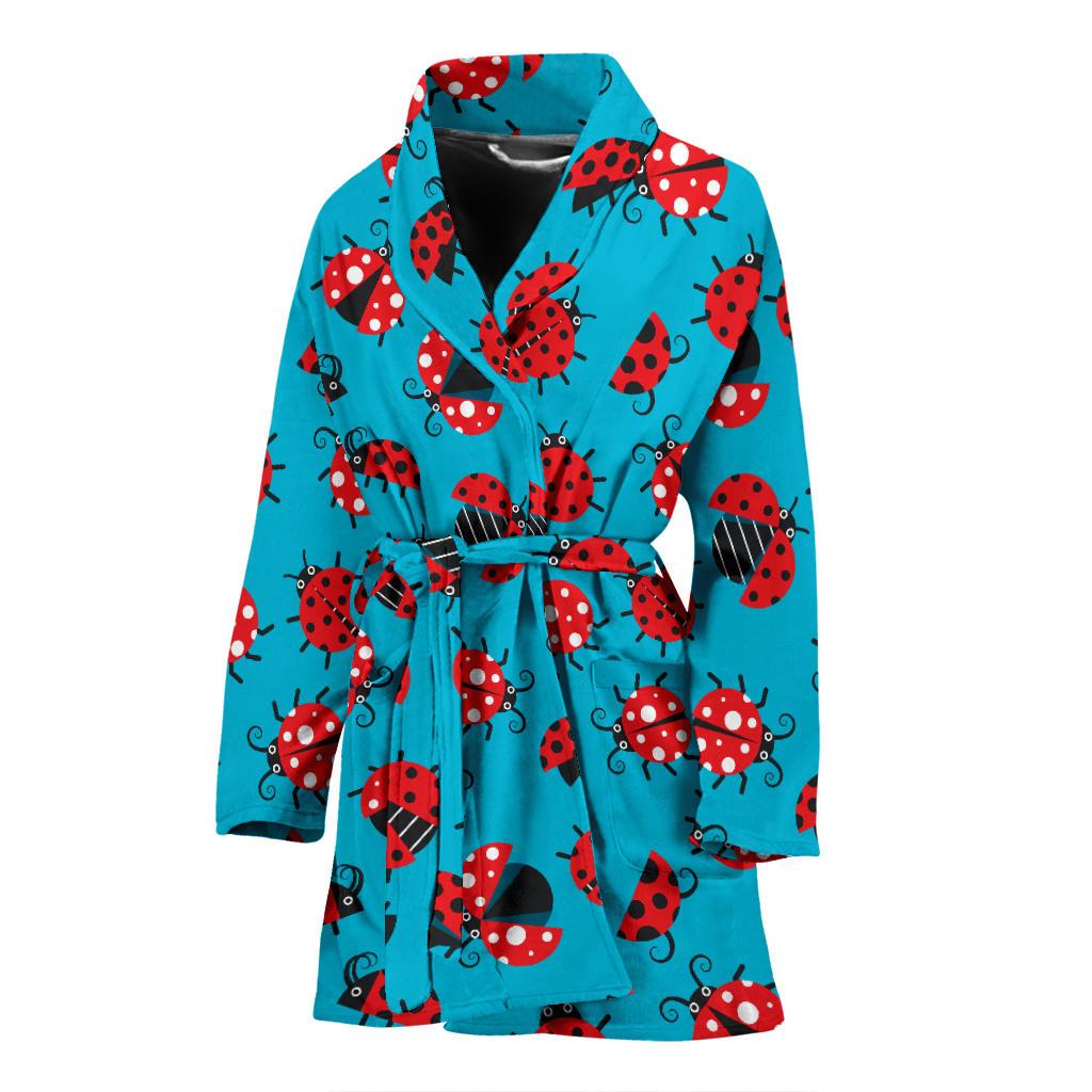 Ladybug Action Print Pattern Women Bath Robe-JTAMIGO.COM