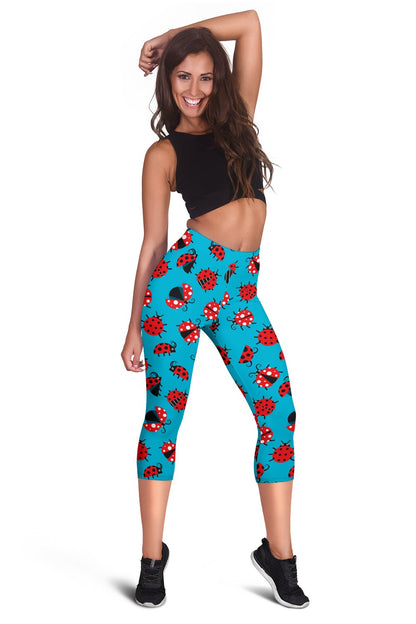 Ladybug Action Print Pattern Women Capris