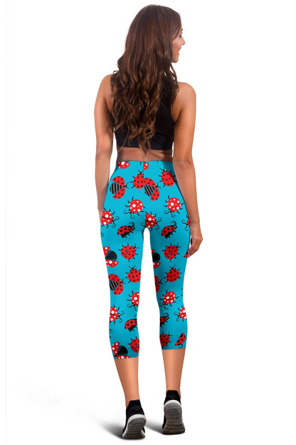 Ladybug Action Print Pattern Women Capris