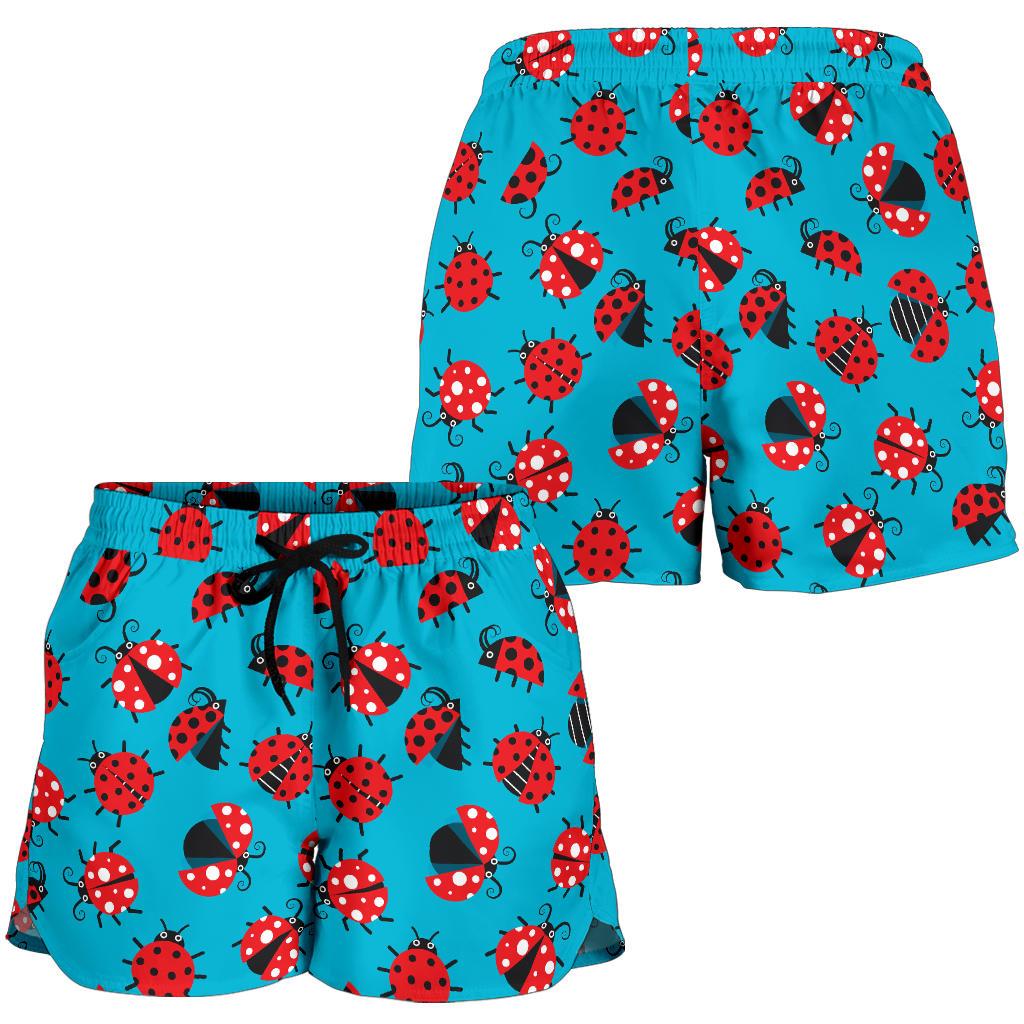Ladybug Action Print Pattern Women Shorts-JTAMIGO.COM