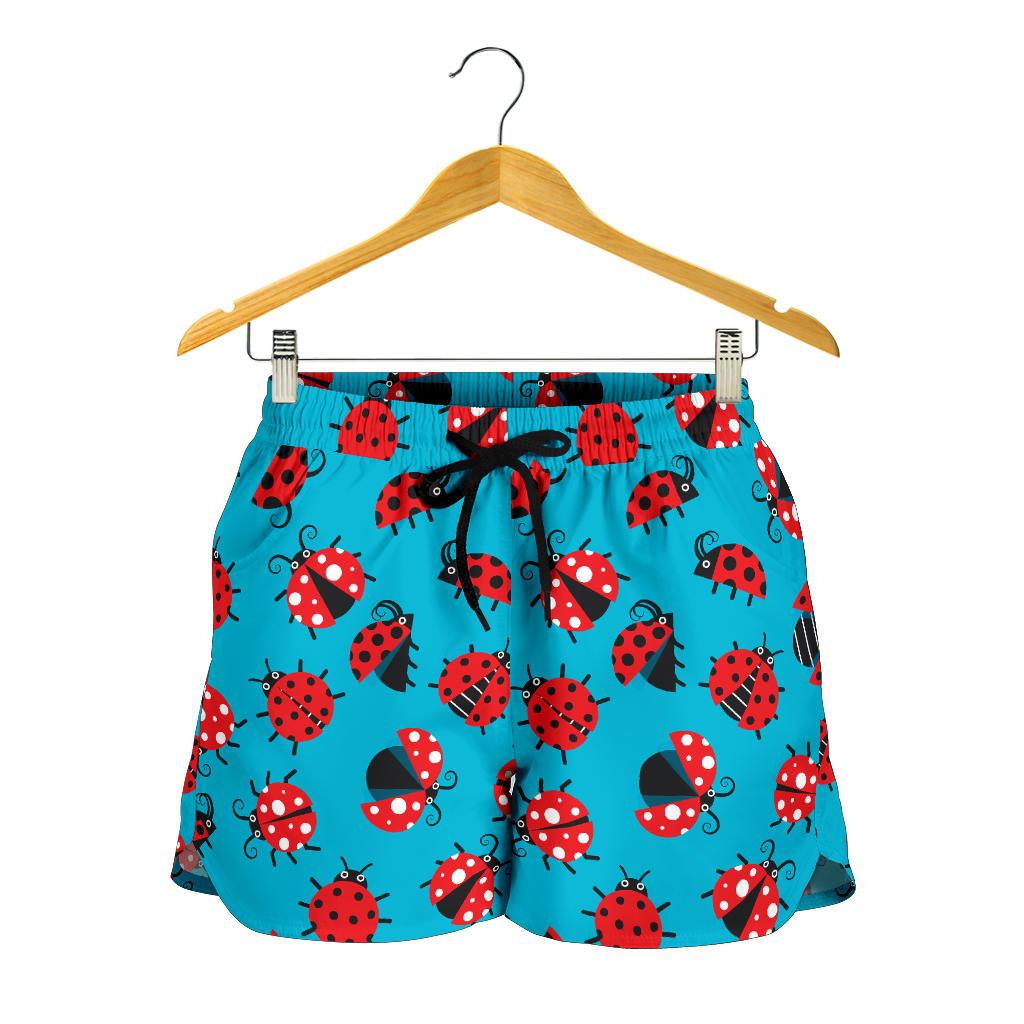 Ladybug Action Print Pattern Women Shorts-JTAMIGO.COM