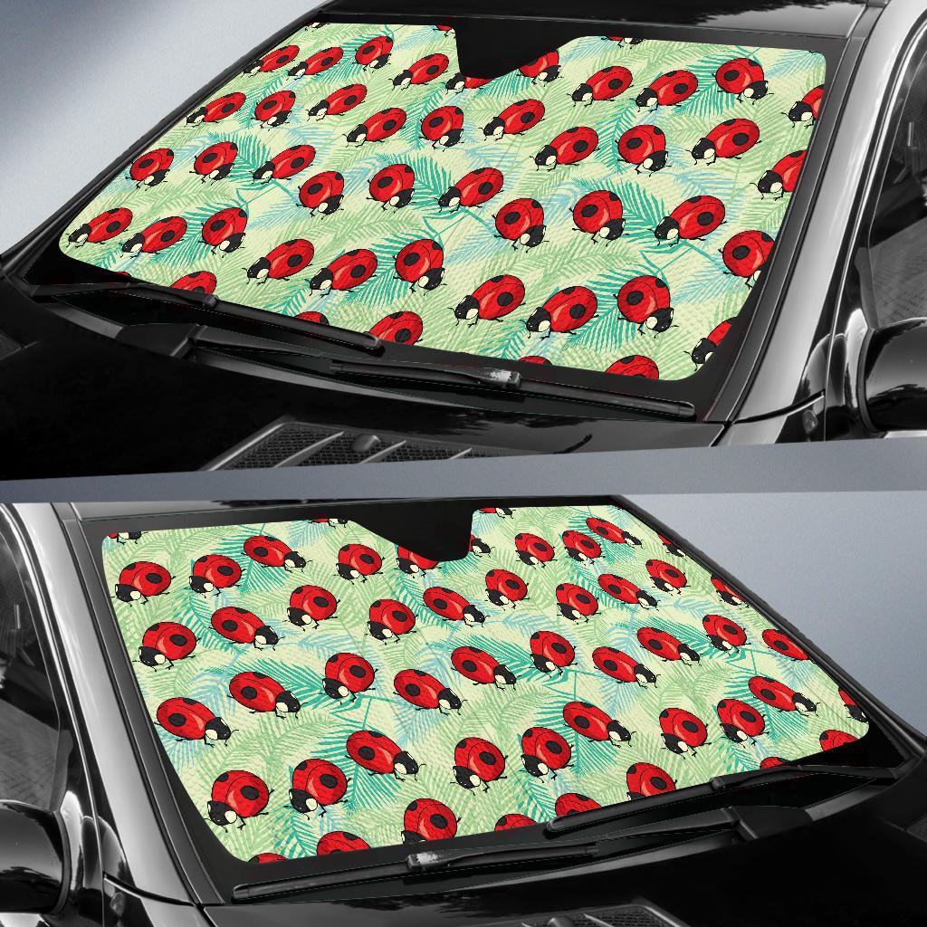 Ladybug Cute Print Pattern Car Sun Shade For Windshield