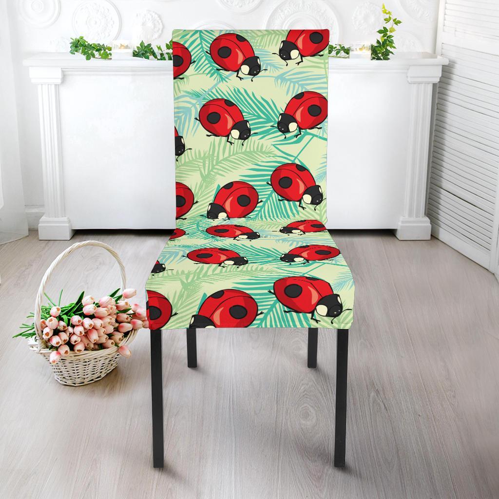Ladybug Cute Print Pattern Dining Chair Slipcover-JTAMIGO.COM