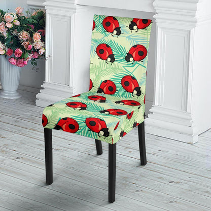 Ladybug Cute Print Pattern Dining Chair Slipcover-JTAMIGO.COM