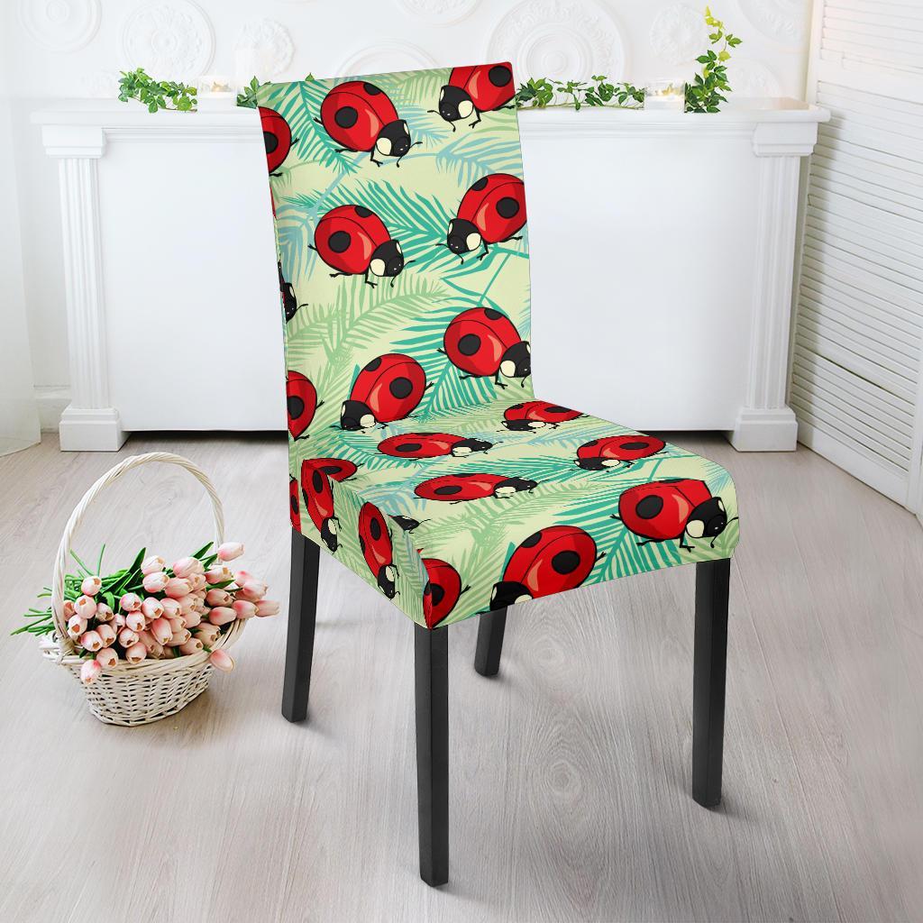 Ladybug Cute Print Pattern Dining Chair Slipcover-JTAMIGO.COM