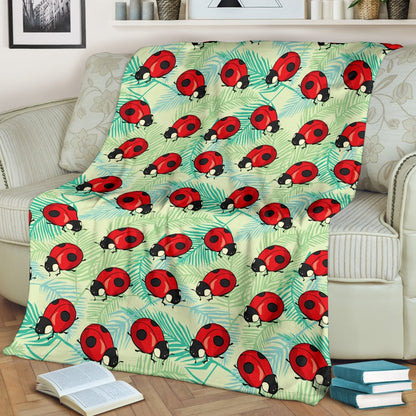 Ladybug Cute Print Pattern Fleece Blanket