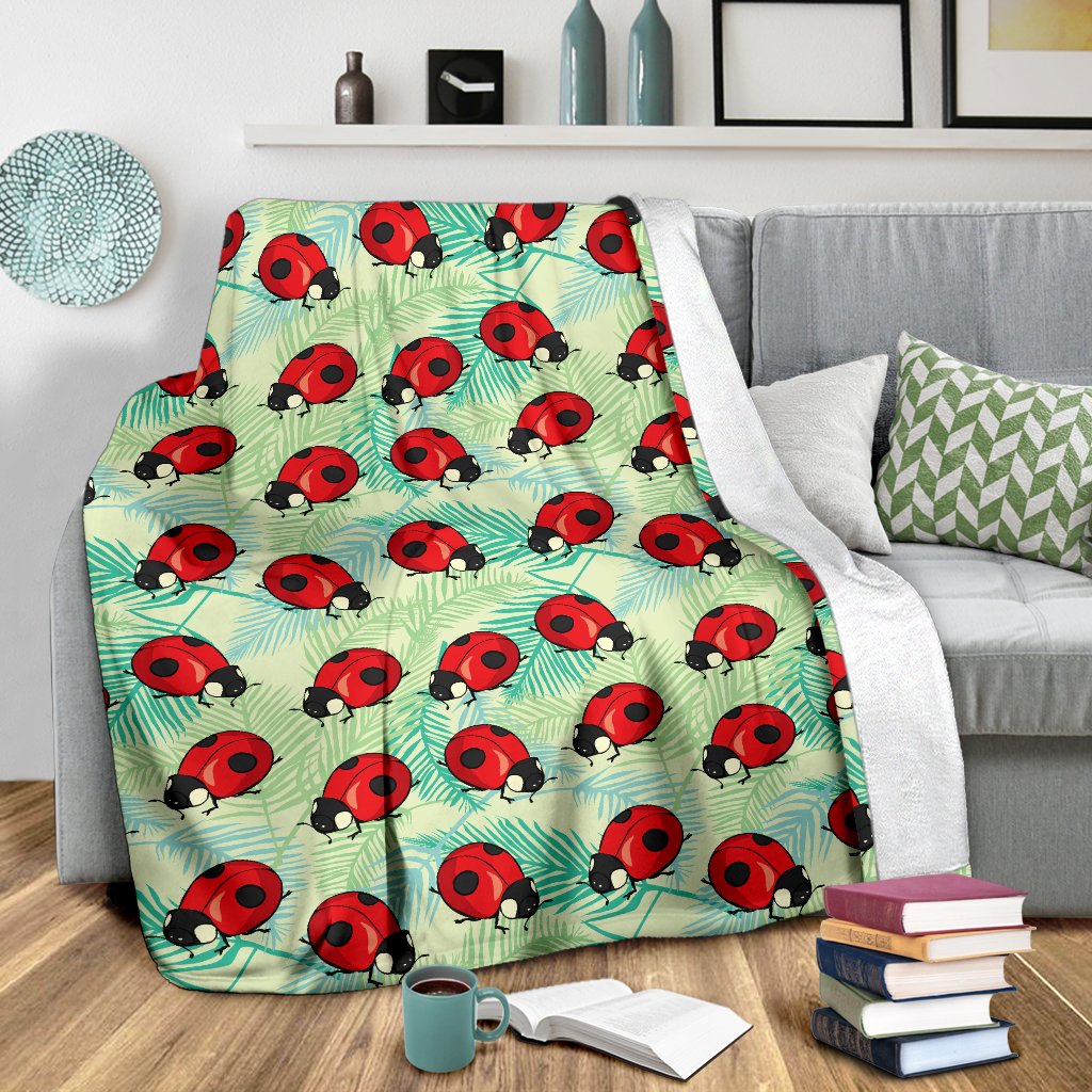 Ladybug Cute Print Pattern Fleece Blanket