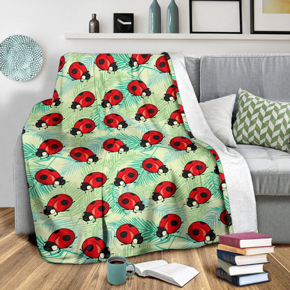 Ladybug Cute Print Pattern Fleece Blanket