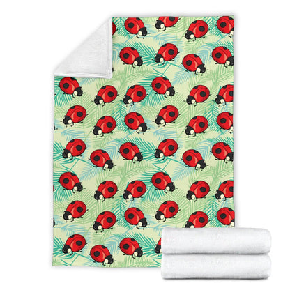 Ladybug Cute Print Pattern Fleece Blanket