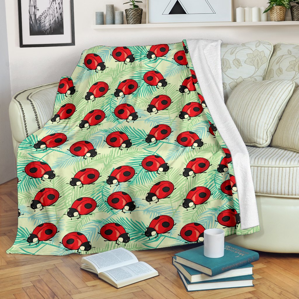 Ladybug Cute Print Pattern Fleece Blanket