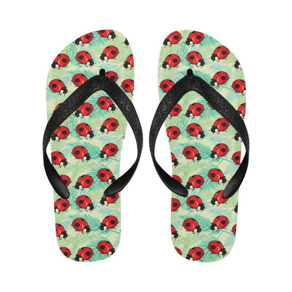 Ladybug Cute Print Pattern Flip Flops-JTAMIGO.COM