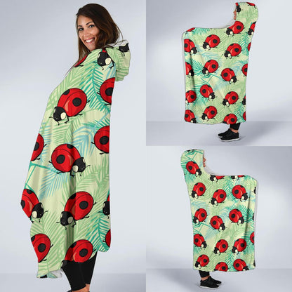 Ladybug Cute Print Pattern Hooded Blanket-JTAMIGO.COM