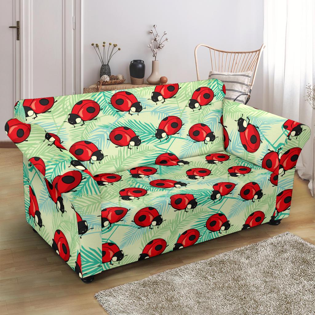 Ladybug Cute Print Pattern Loveseat Slipcover-JTAMIGO.COM