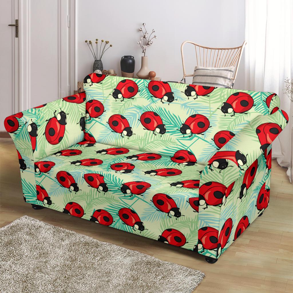 Ladybug Cute Print Pattern Loveseat Slipcover-JTAMIGO.COM