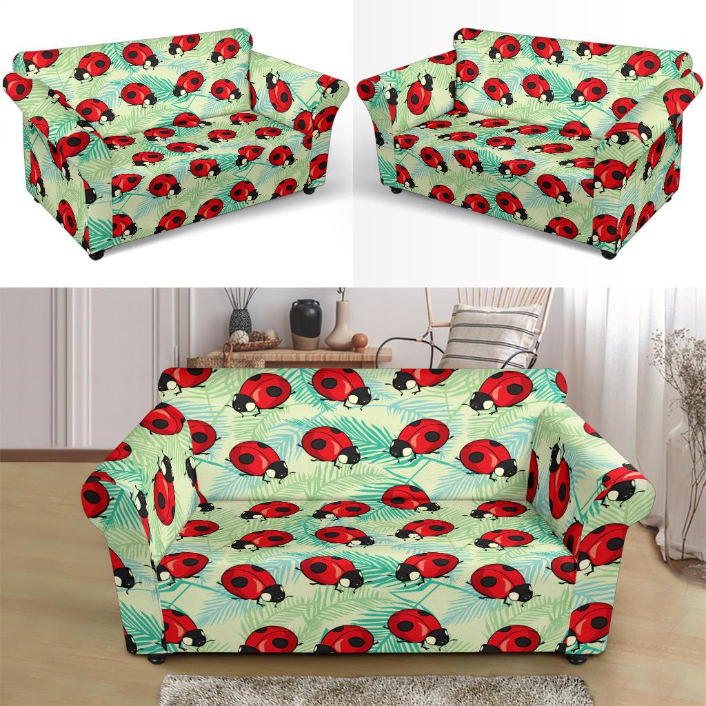 Ladybug Cute Print Pattern Loveseat Slipcover-JTAMIGO.COM