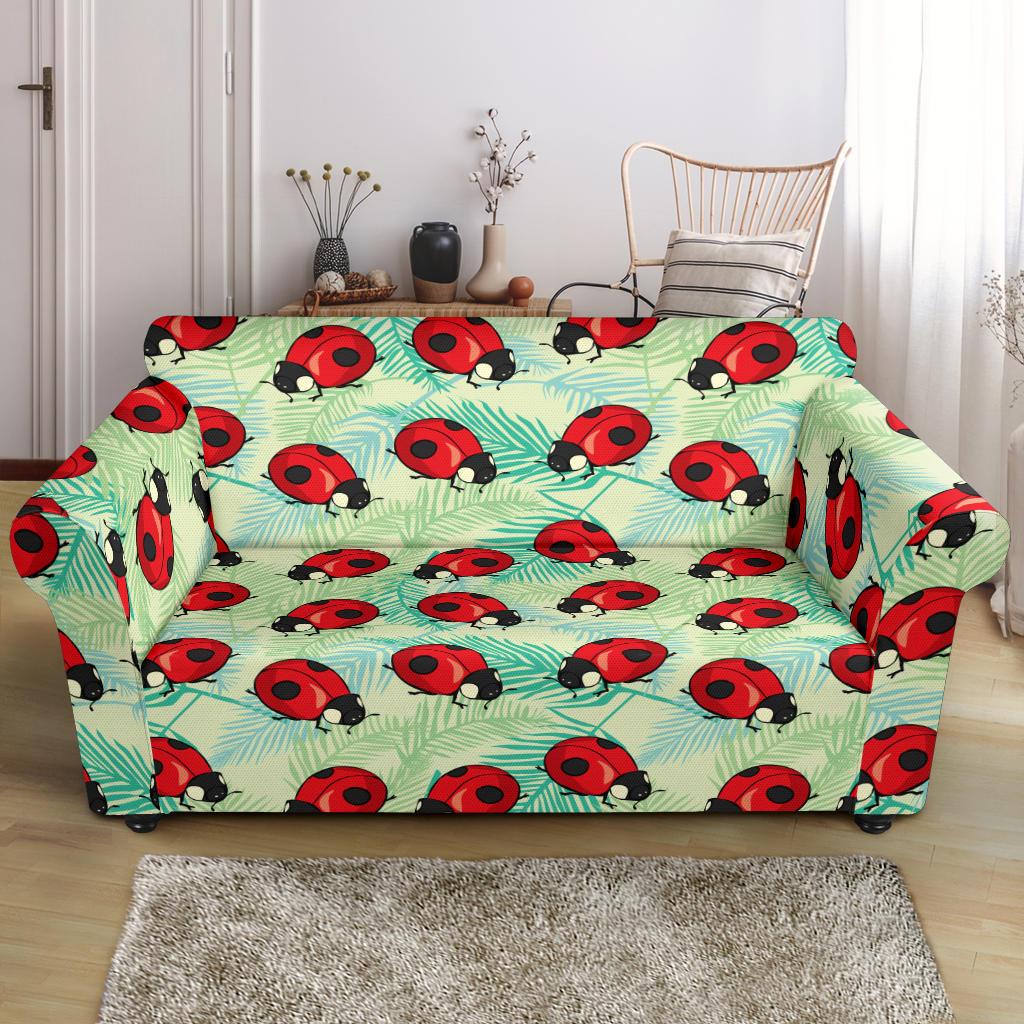Ladybug Cute Print Pattern Loveseat Slipcover-JTAMIGO.COM