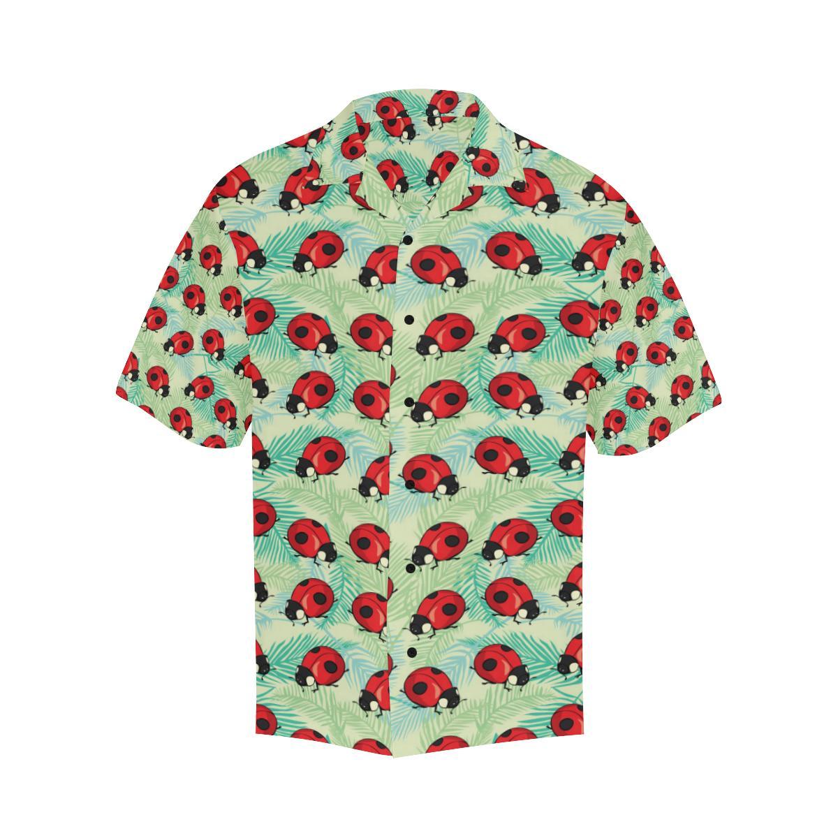 Ladybug Cute Print Pattern Men Aloha Hawaiian Shirt