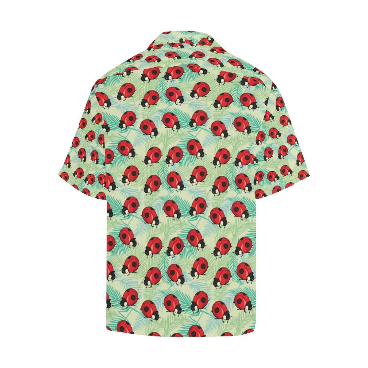 Ladybug Cute Print Pattern Men Aloha Hawaiian Shirt