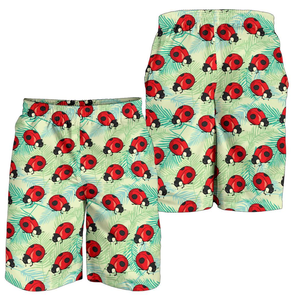 Ladybug Cute Print Pattern Mens Shorts-JTAMIGO.COM