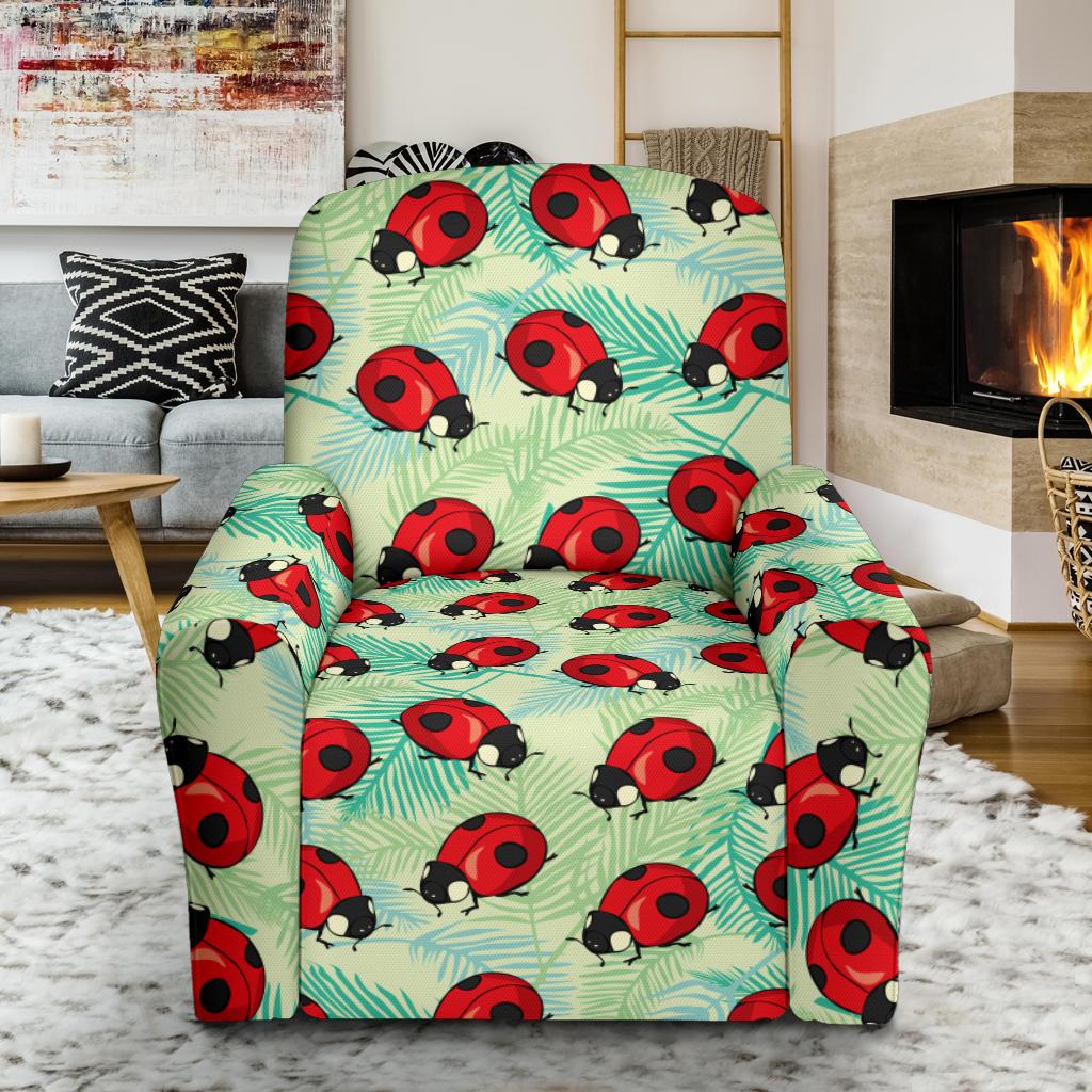 Ladybug Cute Print Pattern Single Sofa Slipcover -JTAMIGO.COM