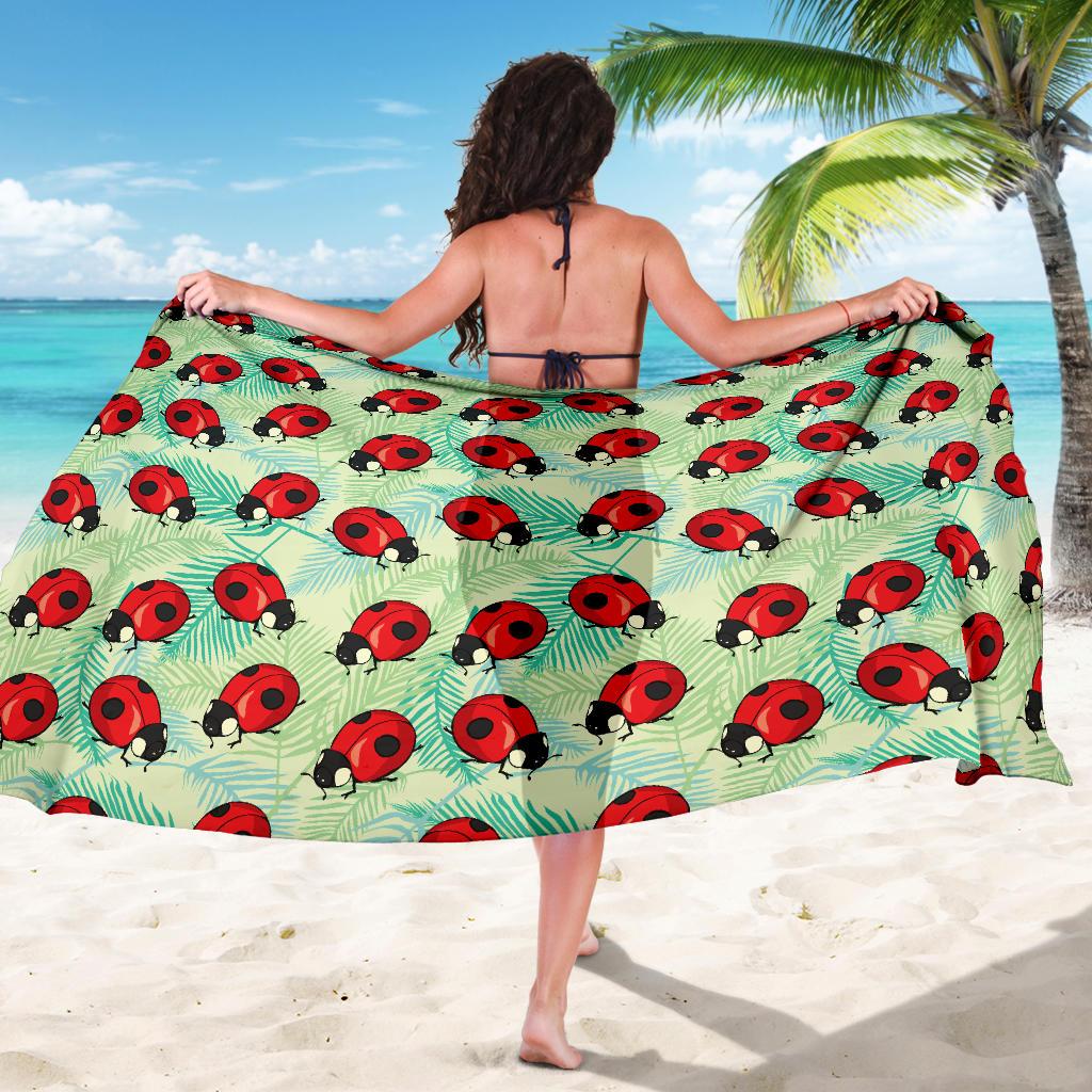 Ladybug Cute Print Pattern Sarong Pareo Wrap