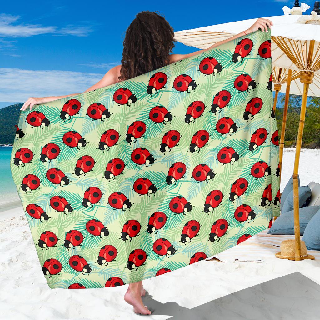Ladybug Cute Print Pattern Sarong Pareo Wrap