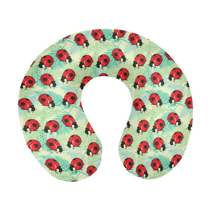 Ladybug Cute Print Pattern U-Shaped Travel Neck Pillow-JTAMIGO.COM