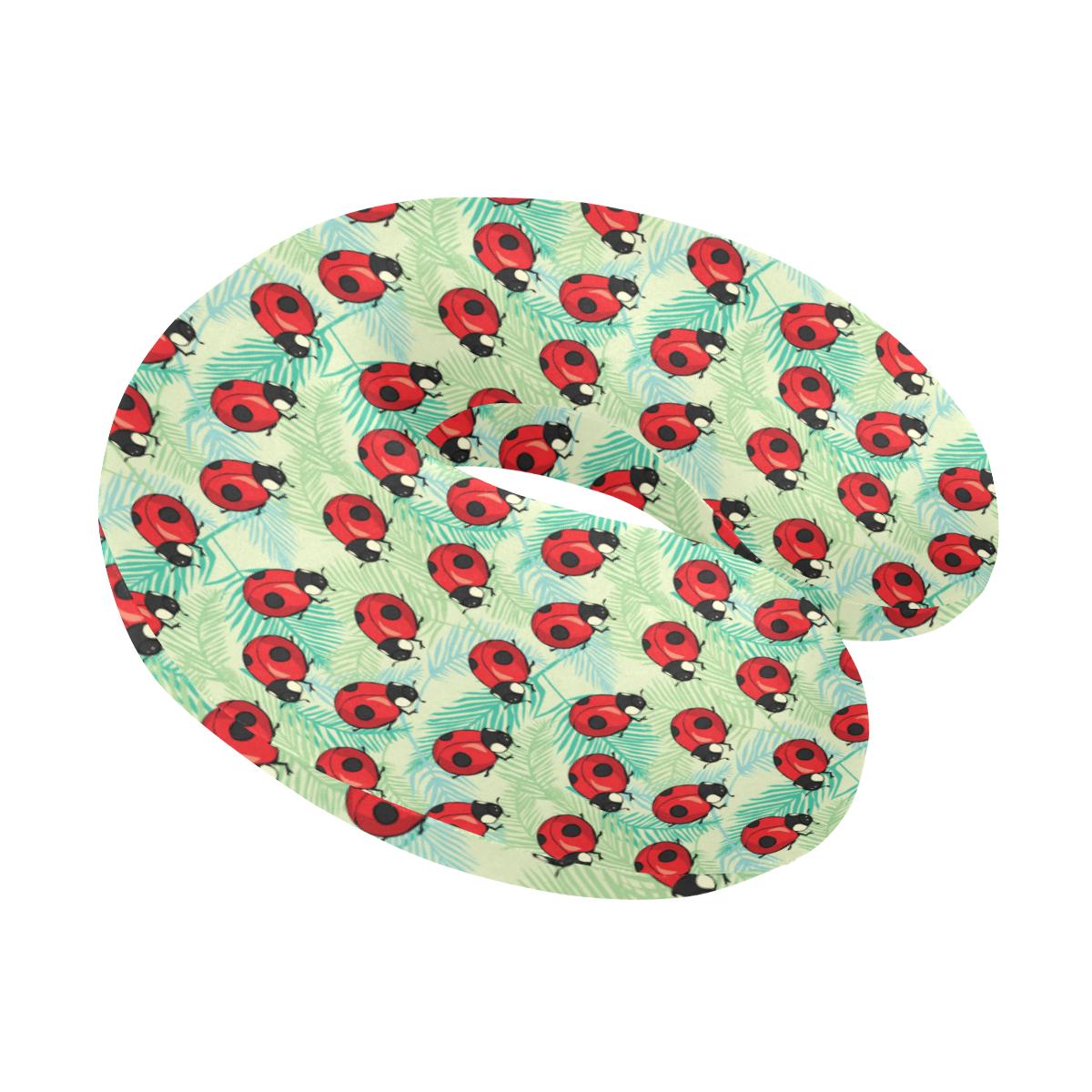 Ladybug Cute Print Pattern U-Shaped Travel Neck Pillow-JTAMIGO.COM