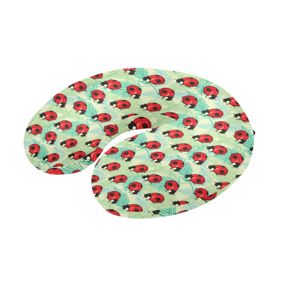 Ladybug Cute Print Pattern U-Shaped Travel Neck Pillow-JTAMIGO.COM