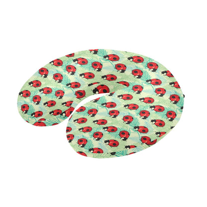 Ladybug Cute Print Pattern U-Shaped Travel Neck Pillow-JTAMIGO.COM