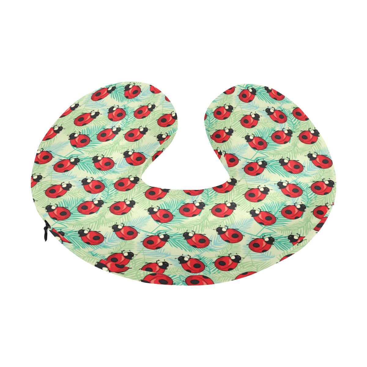 Ladybug Cute Print Pattern U-Shaped Travel Neck Pillow-JTAMIGO.COM
