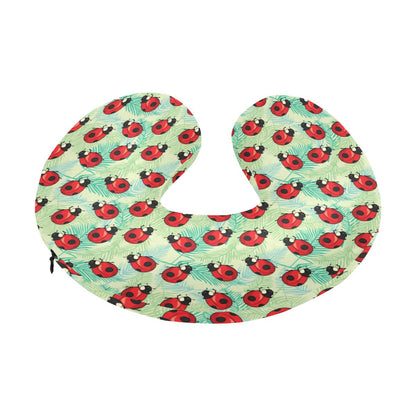 Ladybug Cute Print Pattern U-Shaped Travel Neck Pillow-JTAMIGO.COM