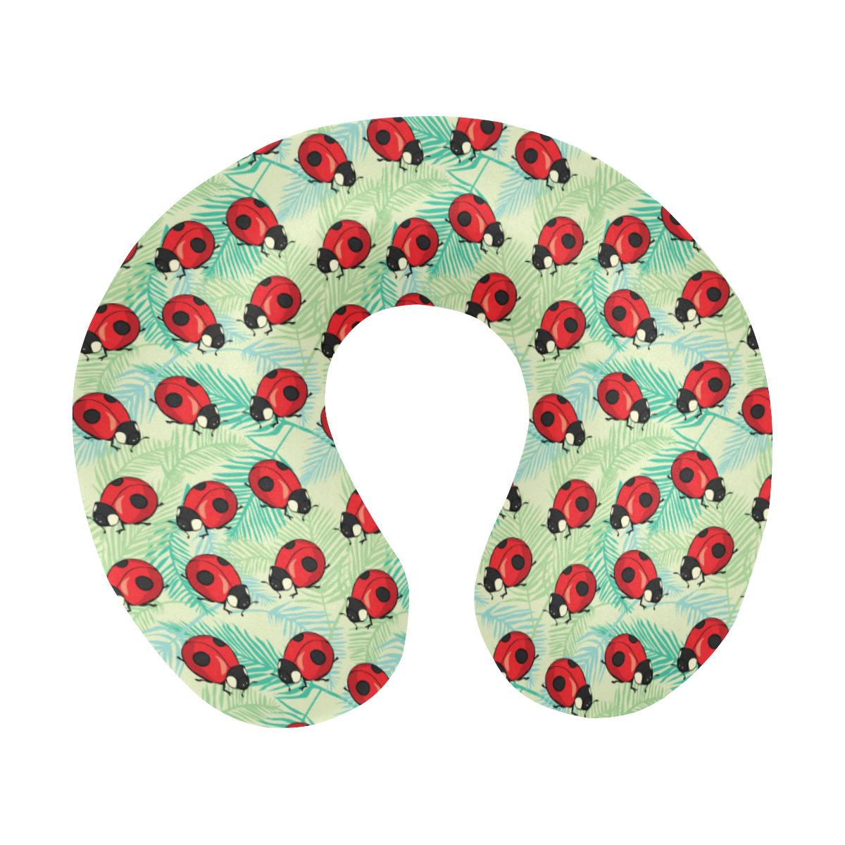 Ladybug Cute Print Pattern U-Shaped Travel Neck Pillow-JTAMIGO.COM