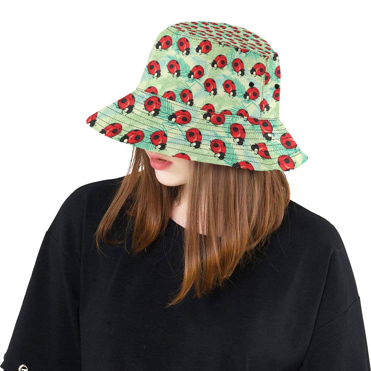 Ladybug Cute Print Pattern Unisex Bucket Hat