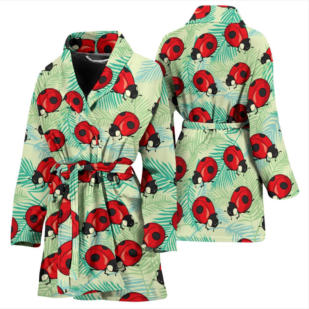 Ladybug Cute Print Pattern Women Bath Robe-JTAMIGO.COM