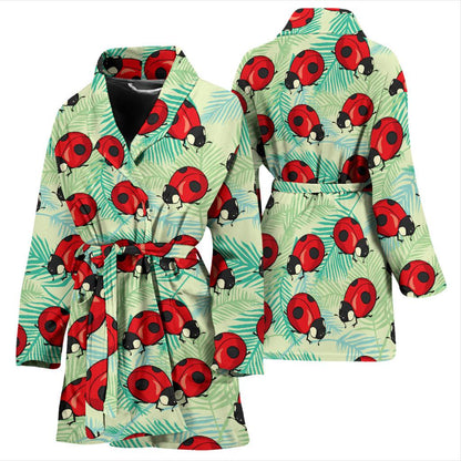 Ladybug Cute Print Pattern Women Bath Robe-JTAMIGO.COM