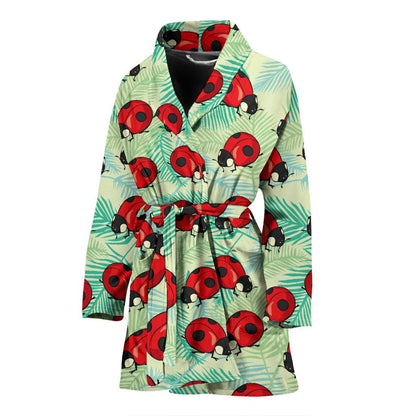 Ladybug Cute Print Pattern Women Bath Robe-JTAMIGO.COM