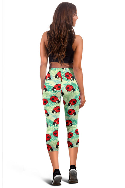 Ladybug Cute Print Pattern Women Capris