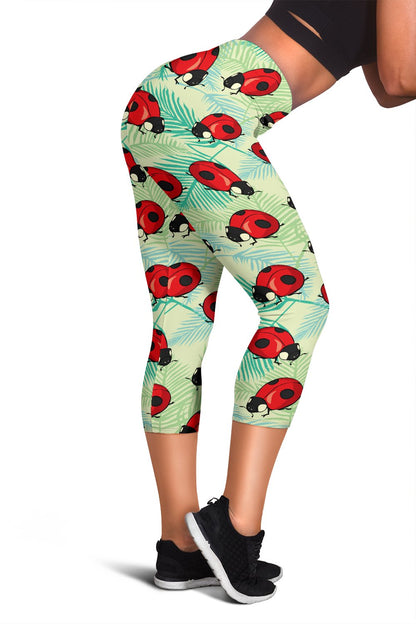 Ladybug Cute Print Pattern Women Capris