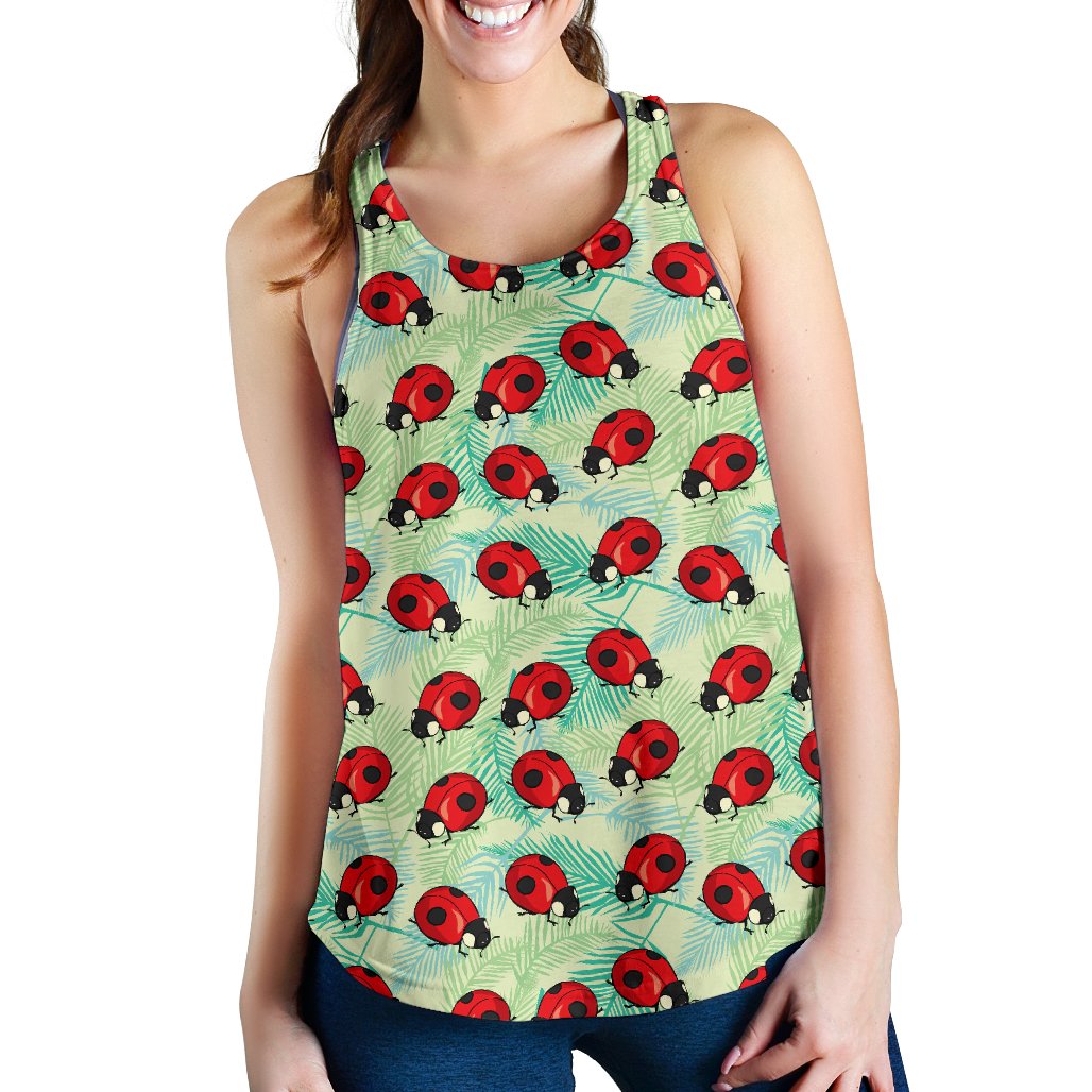 Ladybug Cute Print Pattern Women Racerback Tank Top