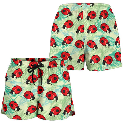 Ladybug Cute Print Pattern Women Shorts-JTAMIGO.COM