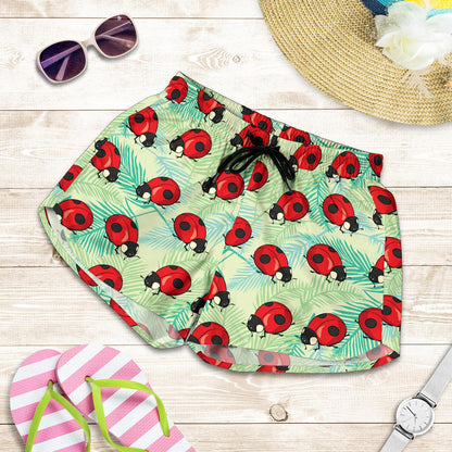 Ladybug Cute Print Pattern Women Shorts-JTAMIGO.COM