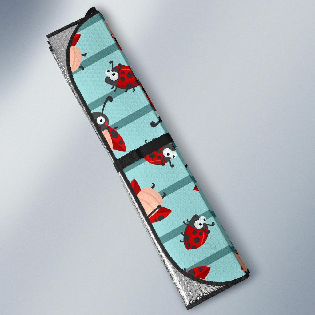 Ladybug Happy Print Pattern Car Sun Shade For Windshield