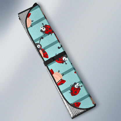 Ladybug Happy Print Pattern Car Sun Shade For Windshield