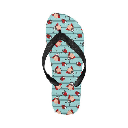 Ladybug Happy Print Pattern Flip Flops-JTAMIGO.COM