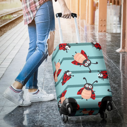 Ladybug Happy Print Pattern Luggage Cover Protector
