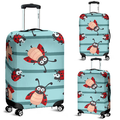 Ladybug Happy Print Pattern Luggage Cover Protector
